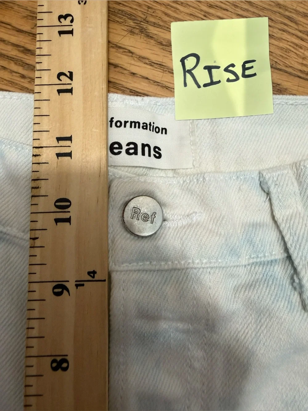 Reformation Fawcett High Rise Straight Raw Hem White Wash Tie-Dye Jeans Sz 28